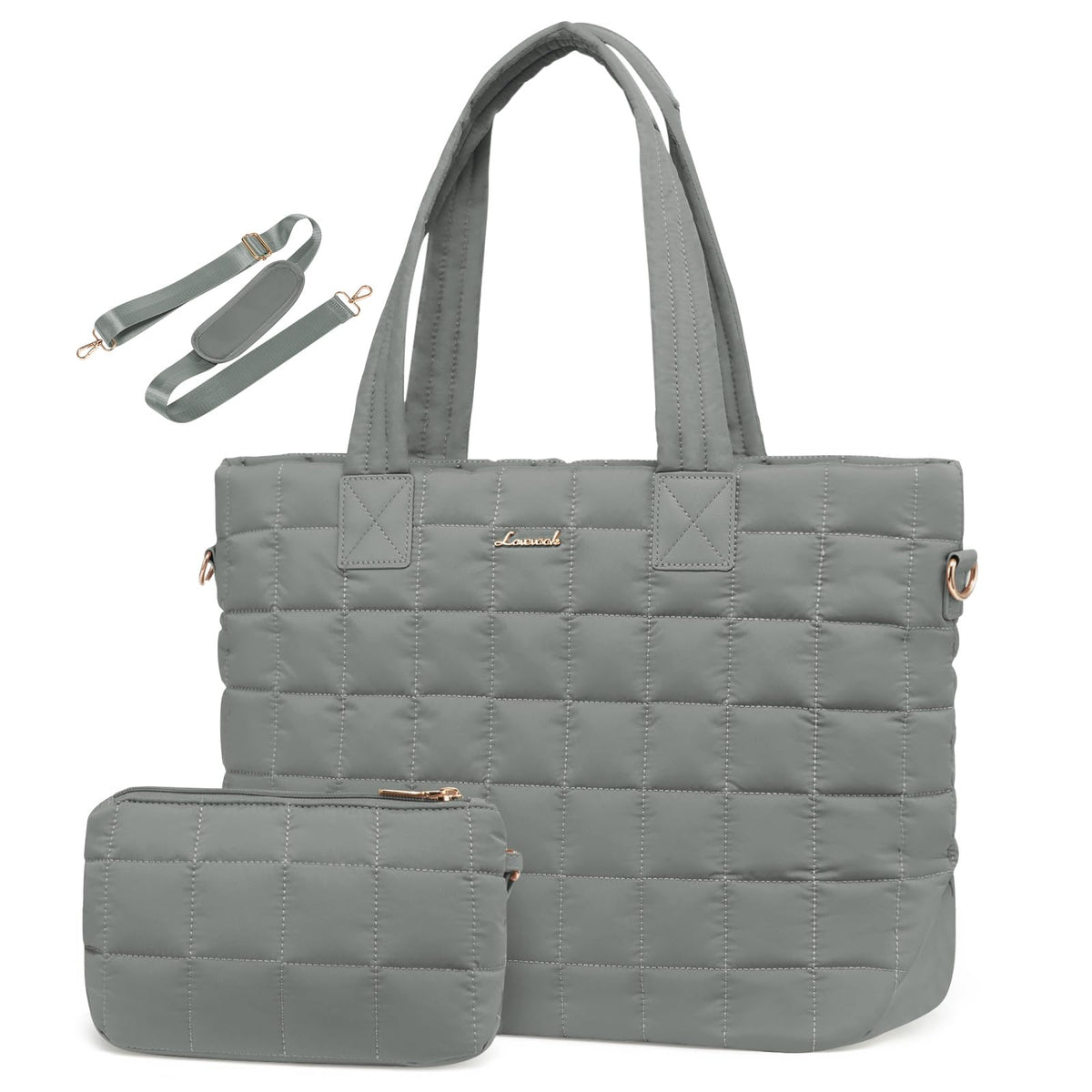 Quilted Puffer Tote — Fits a 15.6" Laptop