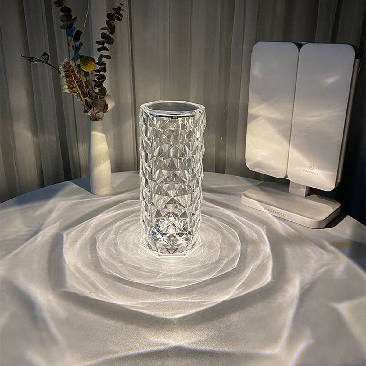 Crystal Touch Lamp — Diamond-Cut Acrylic, Dimmable