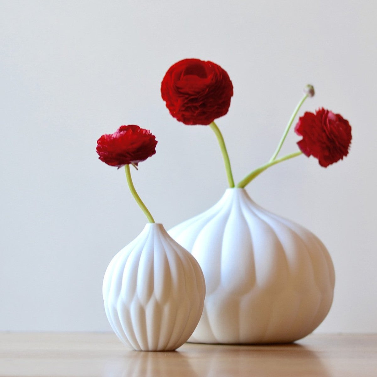 Textured Porcelain Bud Vases — Set of 3