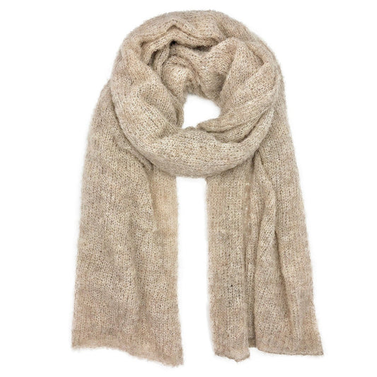 Ultra-Plush Alpaca Wrap Scarf — Almond