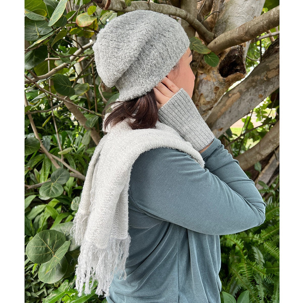 Plush Loop Alpaca Beanie — Gray