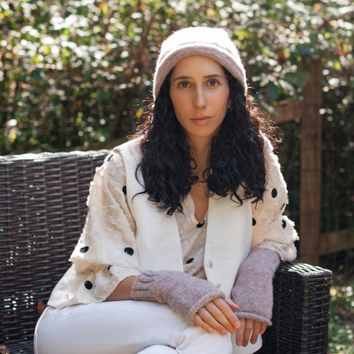 Essential Knit Alpaca Gloves — Blush