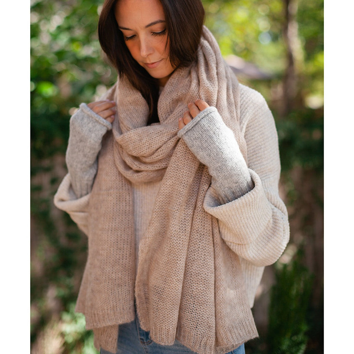 Essential Knit Alpaca Gloves — Gray