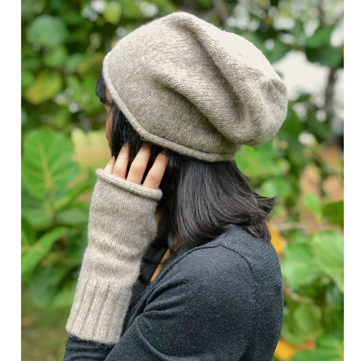 Essential Knit Alpaca Gloves — Beige
