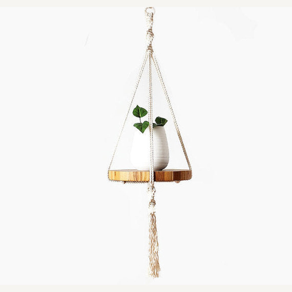 Macrame Hanging Shelf — Holds a 12" Tray