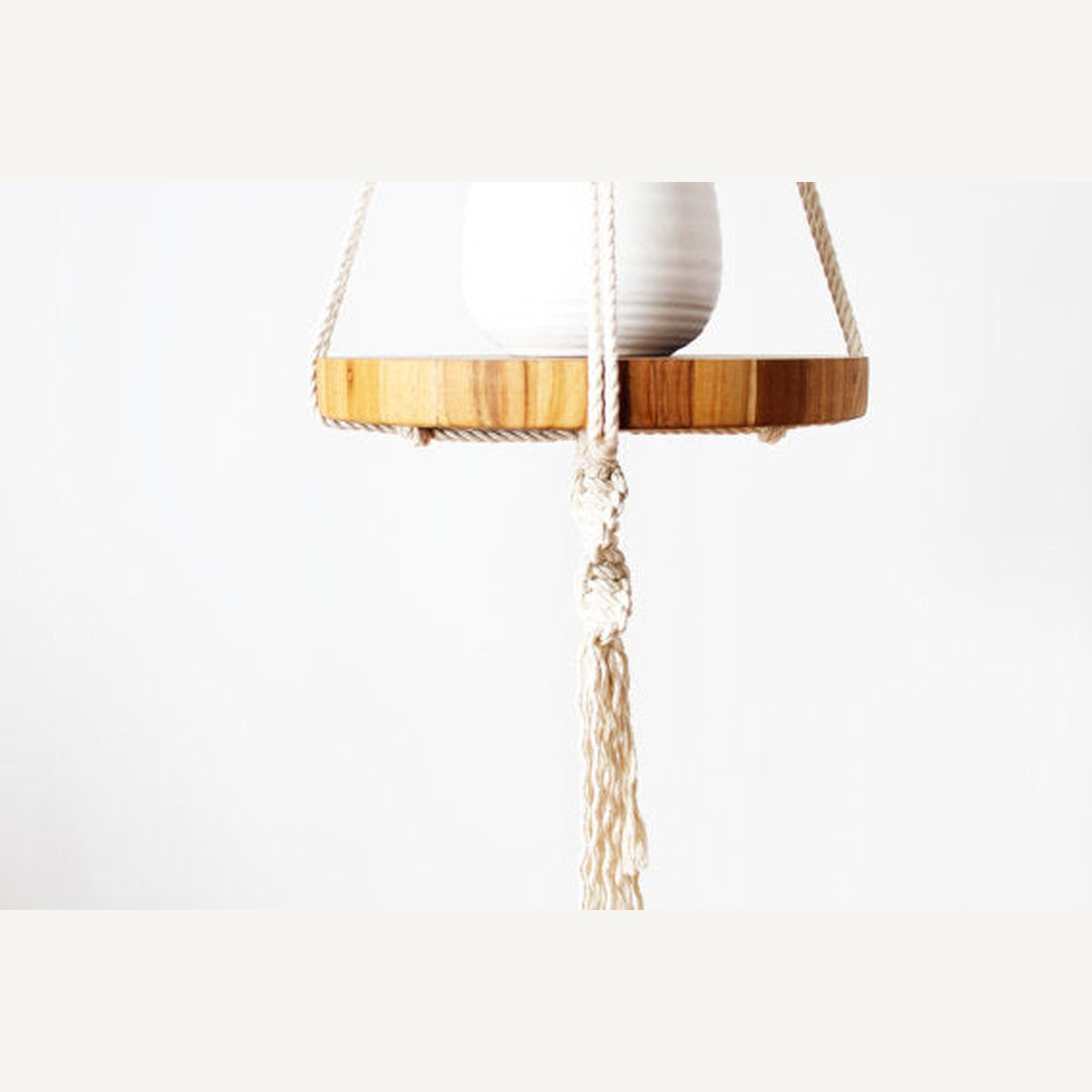 Macrame Hanging Shelf — Holds a 12" Tray
