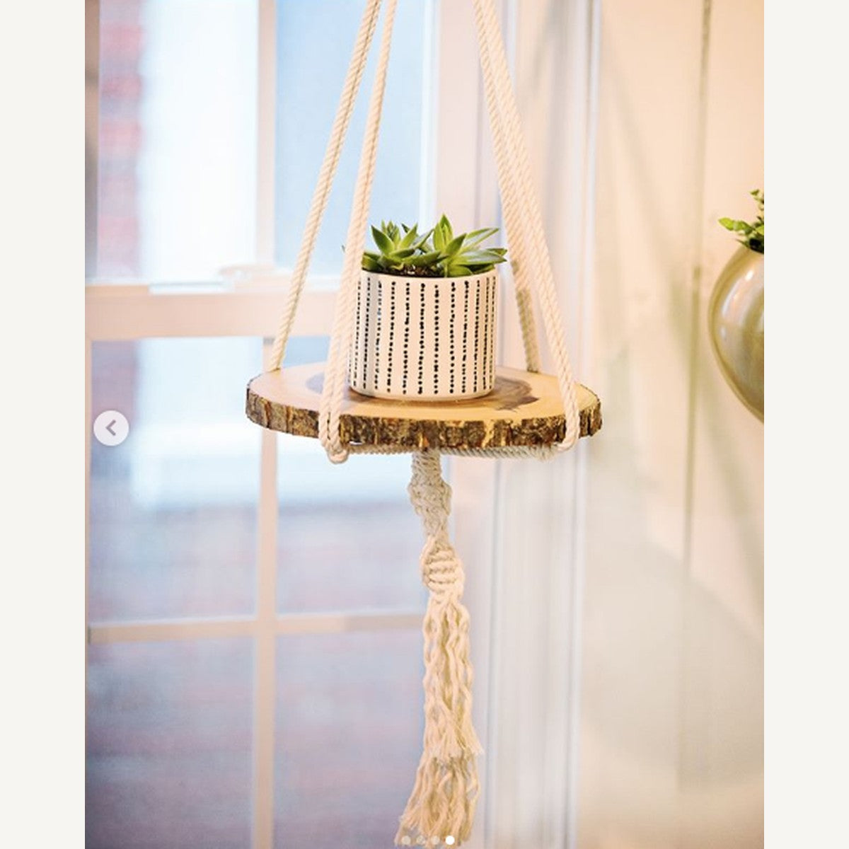 Macrame Hanging Shelf — Holds a 12" Tray