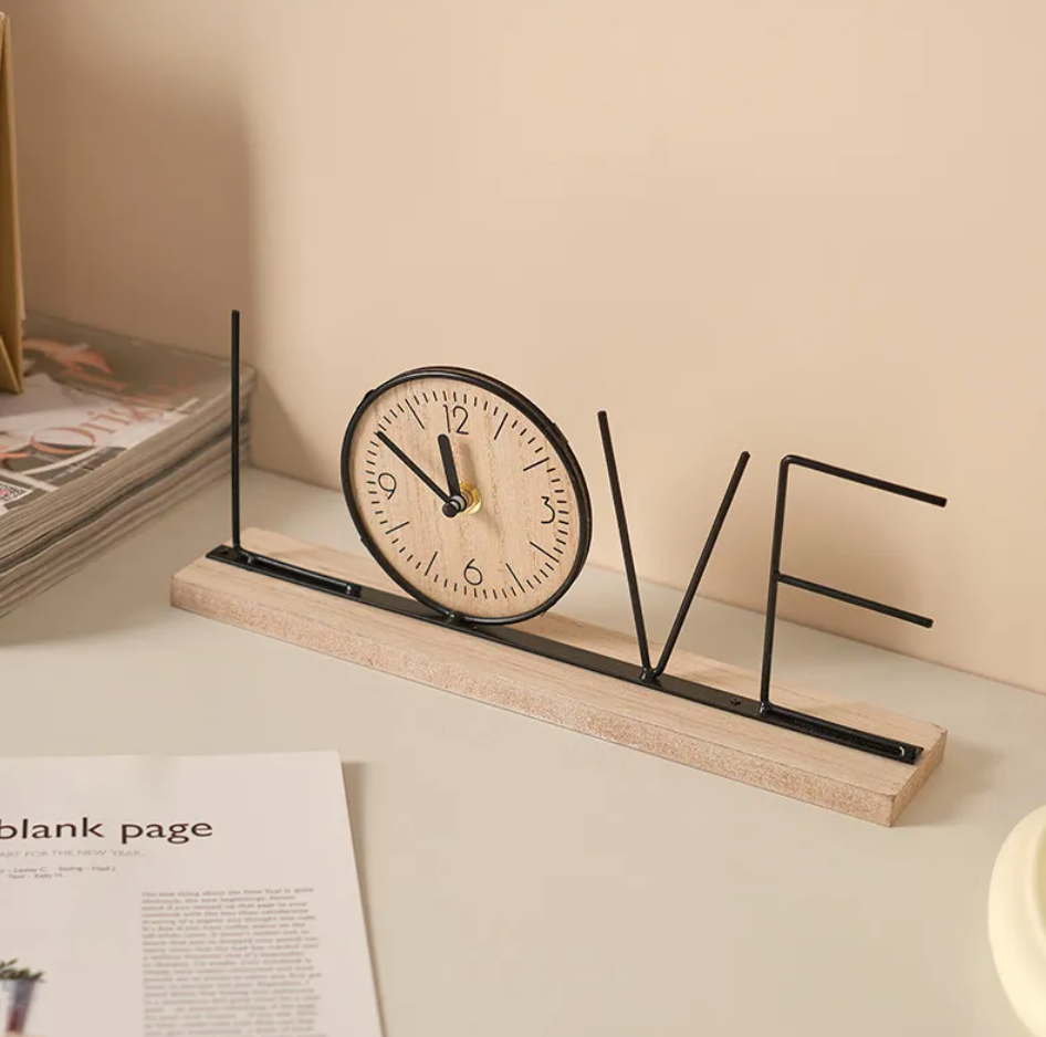 Iron Table Clock — Sculptural Word Clock