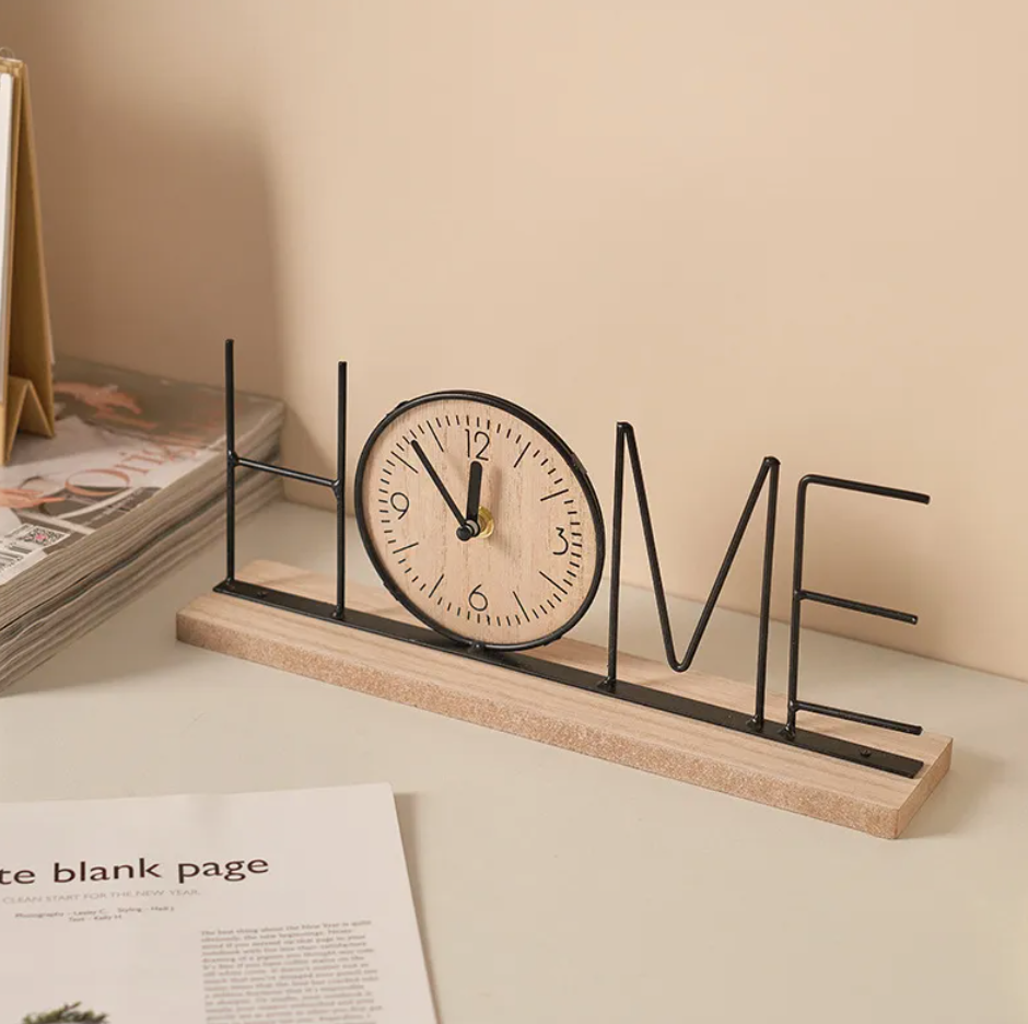 Iron Table Clock — Sculptural Word Clock
