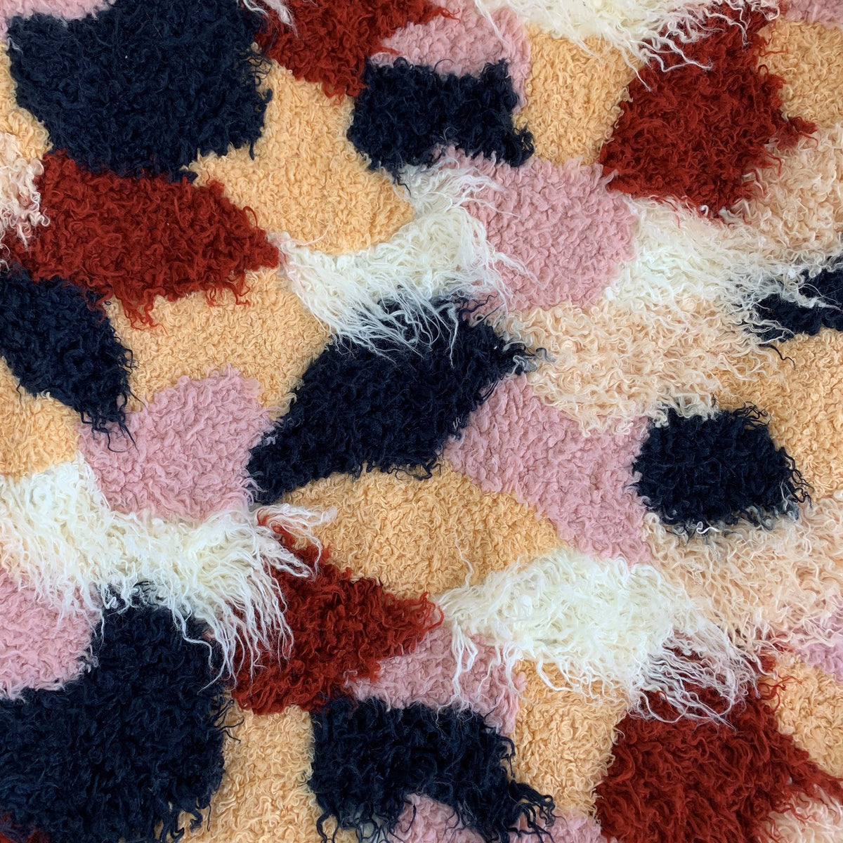 Boho Faux Fur Throw — Red, White & Blue